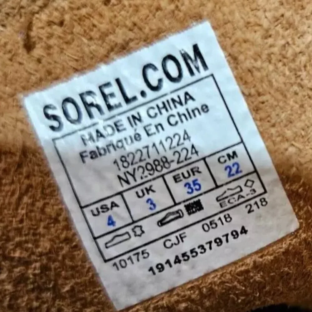 Sorel Youth Joan of Arctic Wedge Ankle Booties Kids Size 4 EUR 35 Brown Leather